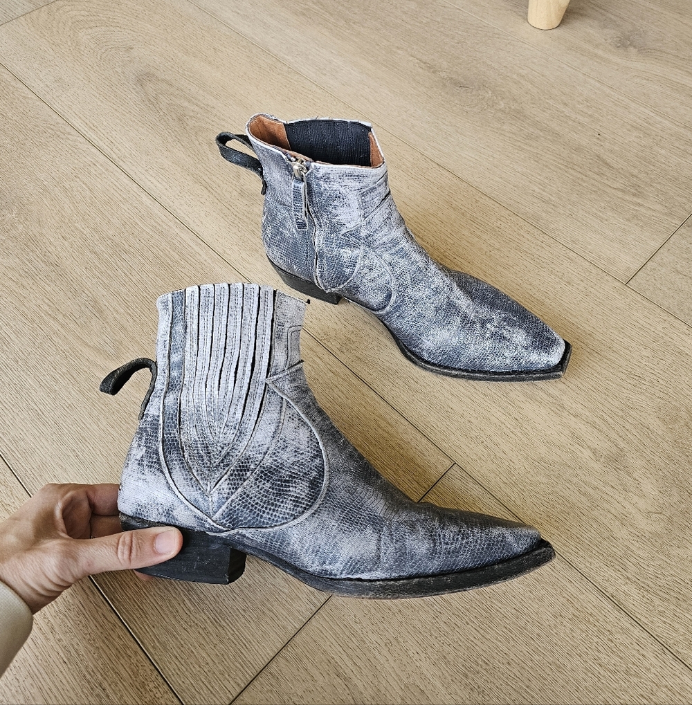 $368 Free People x We The Free Wyatt Western Lizard Boots